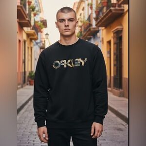 Oakley Black Sweatshirt with Camouflage Logo